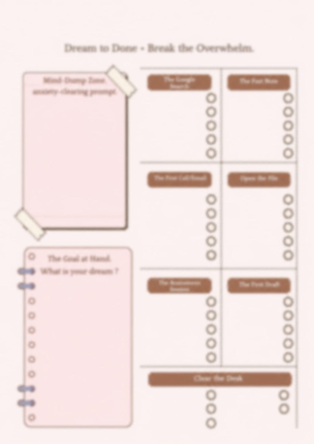 DREAM TO ACTION: A Minimalist Guide & planner to Breaking the Cycle